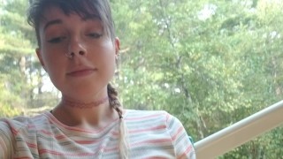 Masturbating on the deck